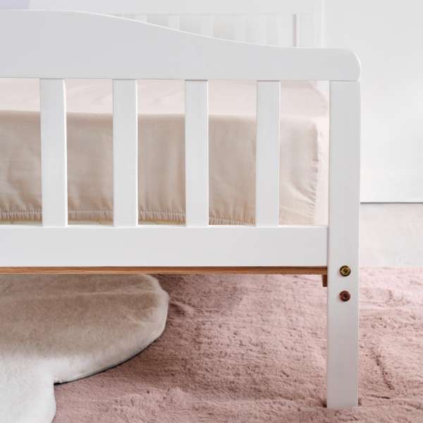 LINEN KIDS TODDLER BED 70X140 CM WHITE WHITE